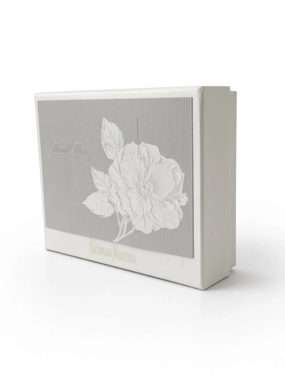 Neiman Marcus “Thank You” Cards 14 Notecards & Envelopes Floral Gray NEW